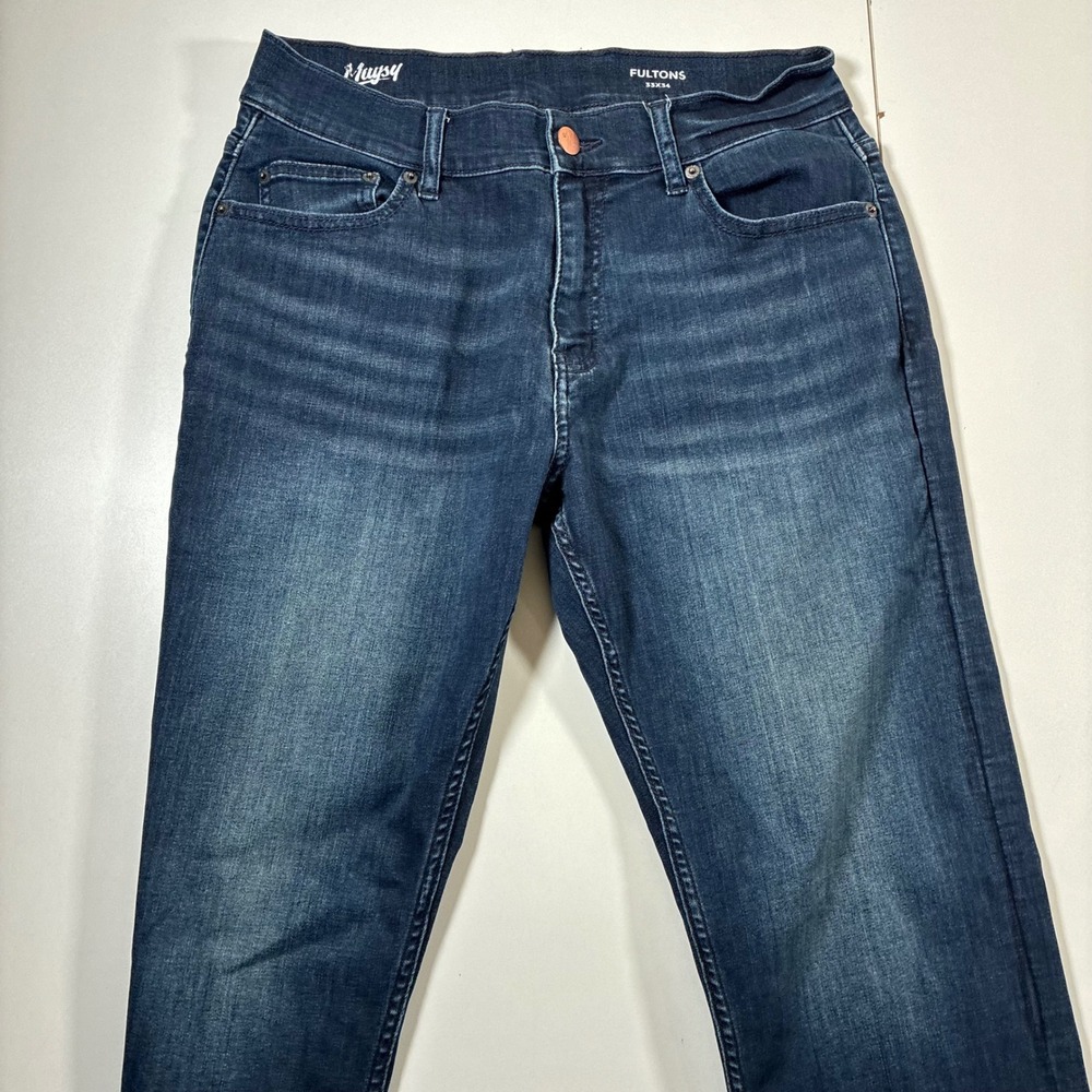 Mugsy Fultons Jeans 31x33 Dark Blue Stretch Denim FLX3NFU (Tag 33x34)